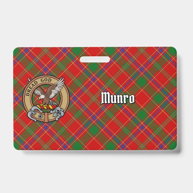 Crachá Crista do Clã Munro sobre Tartan (Frente)
