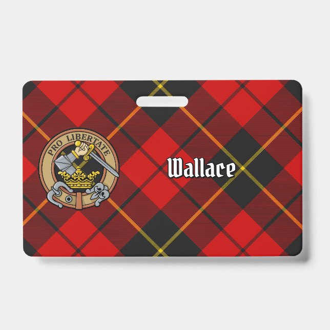 Crachá Crista do Clã Wallace sobre Tartan (Frente)