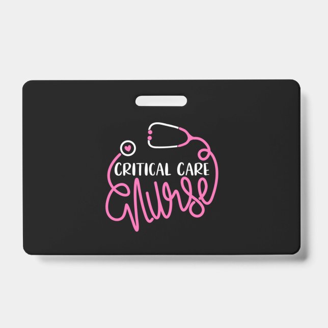 Crachá Critical Care Nurse Logo RN Critical Care Nursing (Frente)