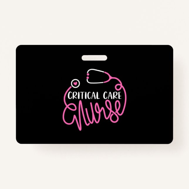 Crachá Critical Care Nurse Logo RN Critical Care Nursing (Frente)