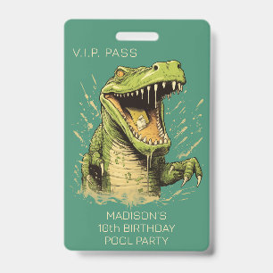 Crachá Crocodilo de Texto Personalizado