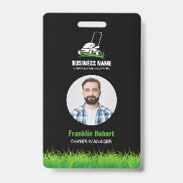 Crachá Cuidados e Paisagens Verde Preto Profissionais