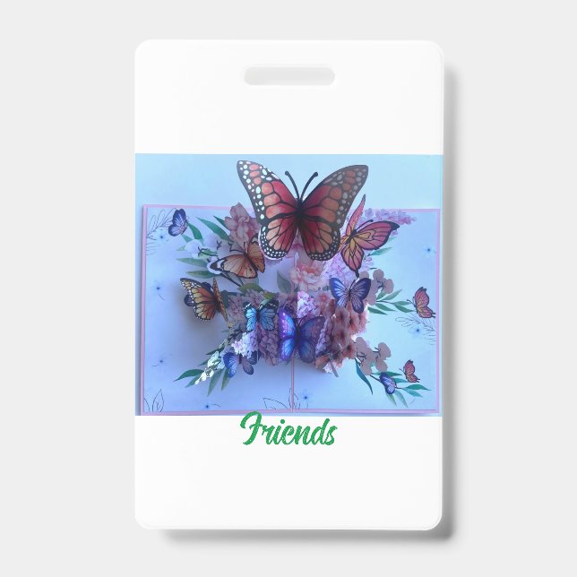 Crachá cumprimentos de amigos (Frente)