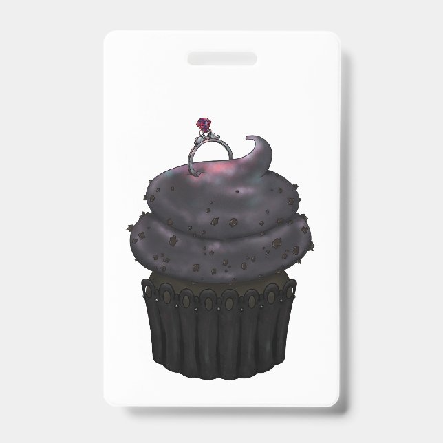 Crachá Cupcake de Noivado Doce (Frente)