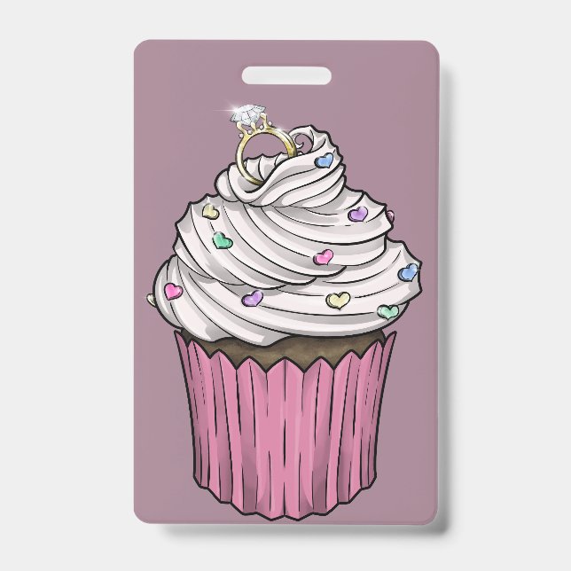 Crachá Cupcake de Proposta Doce (Frente)