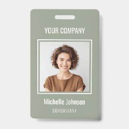 Crachá Custom Business Basic Simple Employee Name Photo