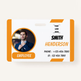 Crachá Custom Business Logo Employee Photo Blue ID Badge