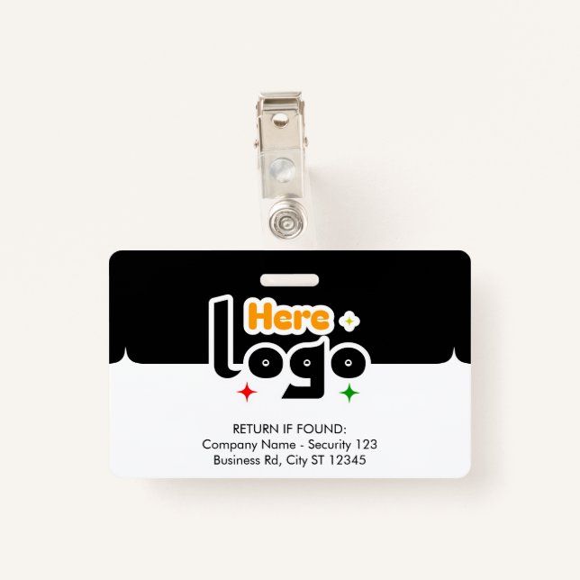 Crachá Custom Business Logo Employee Photo ID Badge (Traseira c/ clipe)