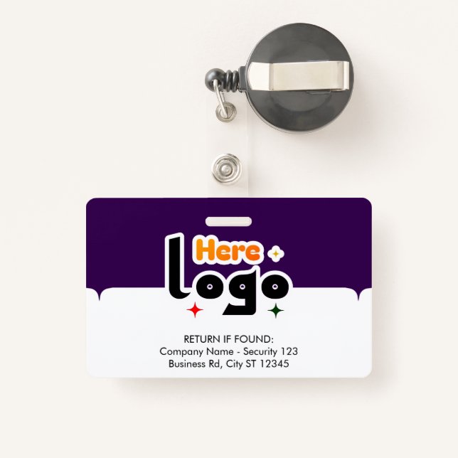 Crachá Custom Business Logo Employee Photo ID Badge (Costas com retrátil)