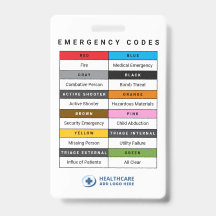 Custom Colors Healthcare Emergency Codes Reference
