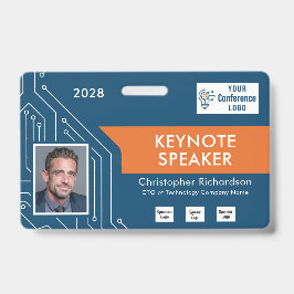 Crachá Custom Colors Technology Keynote Photo ID Badge