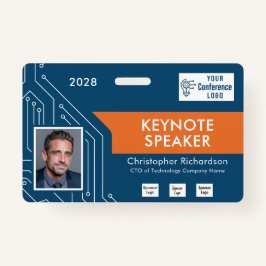 Crachá Custom Colors Technology Keynote Photo ID Badge