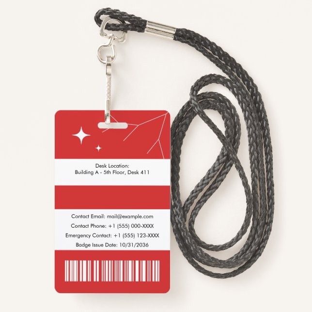 Crachá Custom corporate ID badge with barcode (Costas com Cordão)