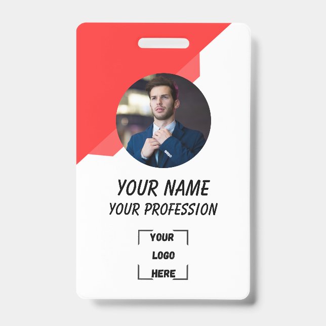 Crachá Custom Employee ID Badge with Photo (Frente)