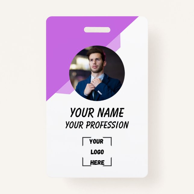 Crachá Custom Employee ID Badge with Photo (Frente)
