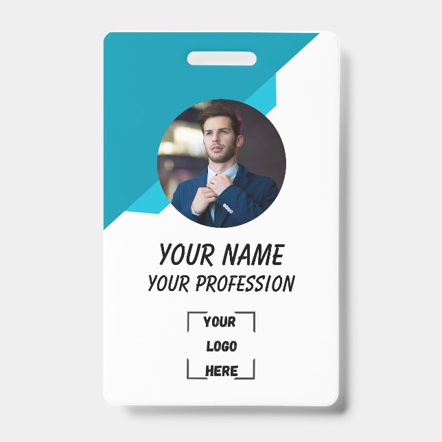 Crachá Custom Employee ID Badge with Photo (Frente)