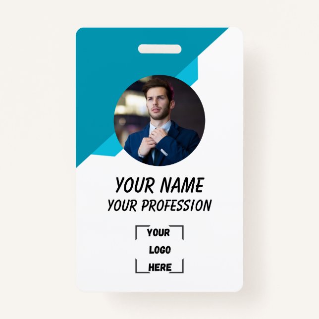 Crachá Custom Employee ID Badge with Photo (Frente)