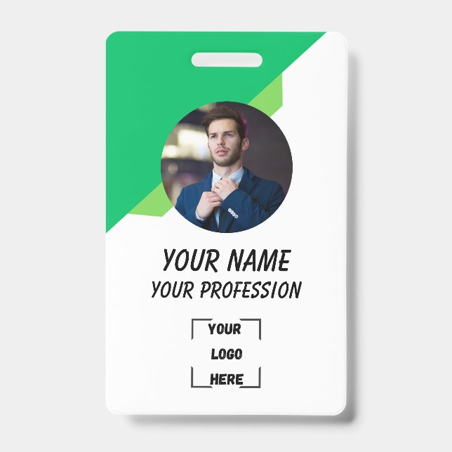 Crachá Custom Employee ID Badge with Photo (Frente)