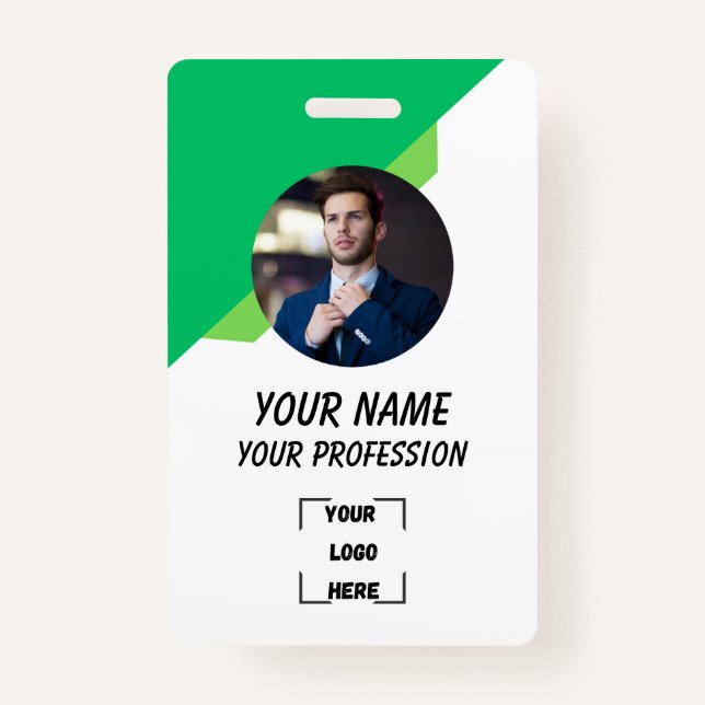 Crachá Custom Employee ID Badge with Photo (Frente)