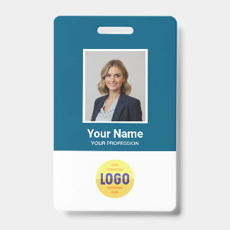 Crachá Custom Employee Photo, Bar Code, Logo, Name Badge