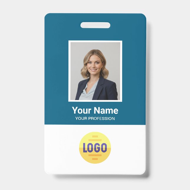 Crachá Custom Employee Photo, Bar Code, Logo, Name Badge (Frente)