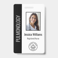 Custom Employee Photo Black White Medical ID Black