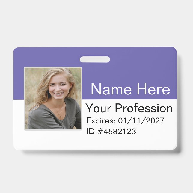Crachá Custom Employee Photo Logo Bar Code Name Badge ID (Frente)