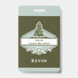 Crachá Custom Family Tree Logo Reunion Name Badge