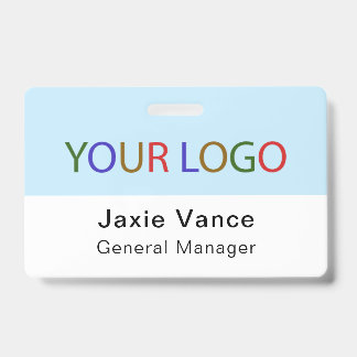 Crachá Custom Hard Plastic Name Badge with Metal Clip