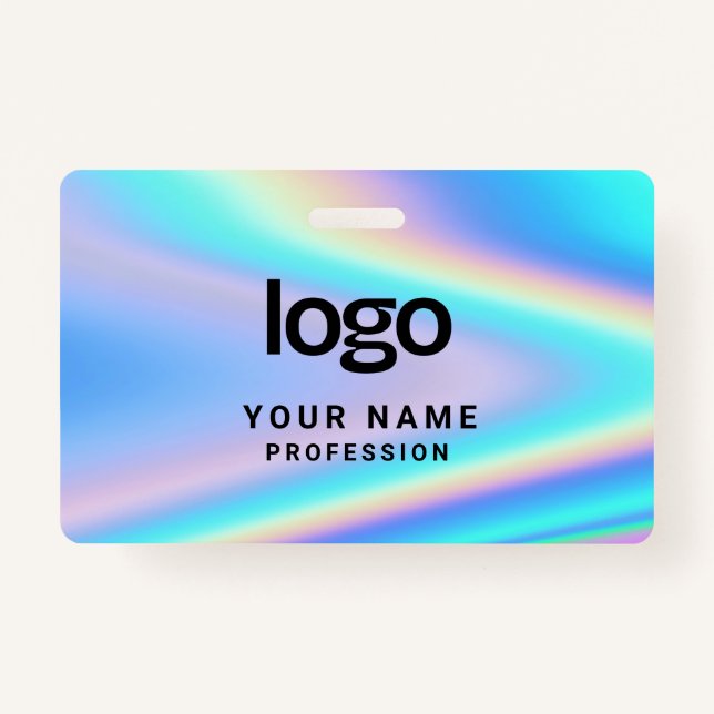 Crachá Custom Holographic Employee Name, Logo, Barcode (Frente)