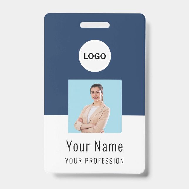 Crachá Custom Logo ID Card | Personalized Photo & Text (Frente)