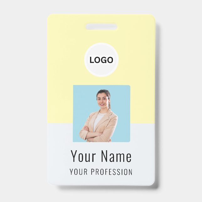 Crachá Custom Logo ID Card | Personalized Photo & Text (Frente)