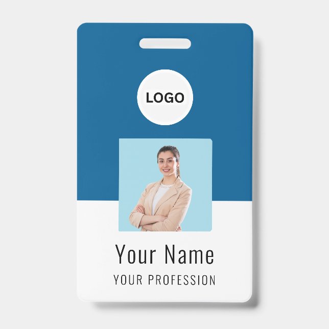 Crachá Custom Logo ID Card | Personalized Photo & Text (Frente)