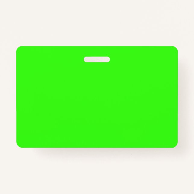 Crachá Custom Neon Green Badge – Bold ID Tag (Frente)