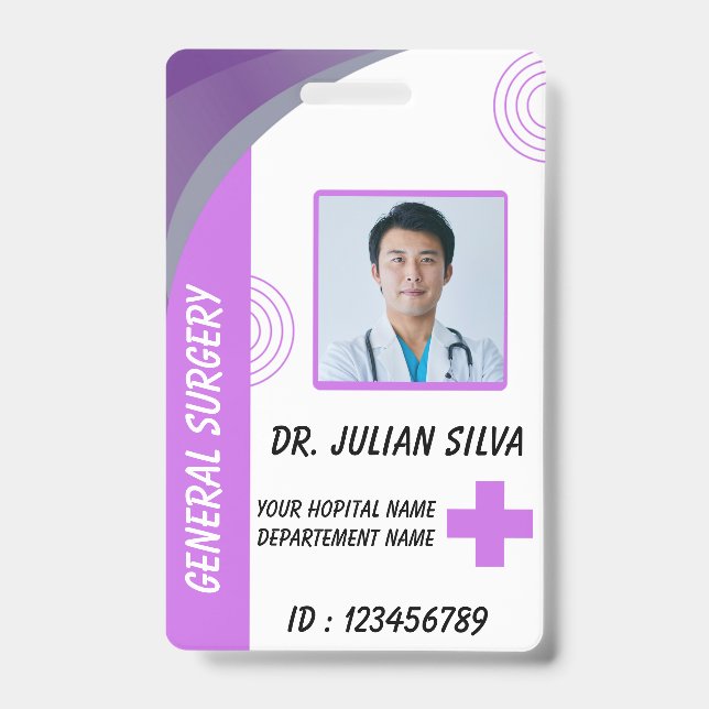 Crachá Custom Nurse ID Badge for Healthcare Employees (Frente)