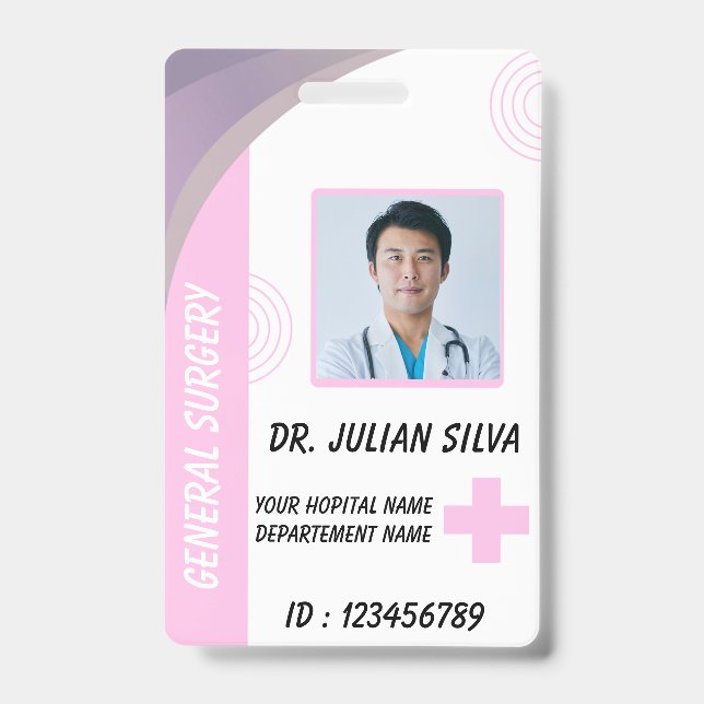 Crachá Custom Nurse ID Badge for Healthcare Employees (Frente)