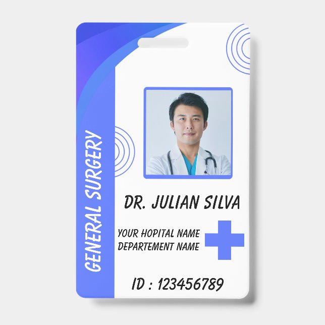 Crachá Custom Nurse ID Badge for Healthcare Employees (Frente)
