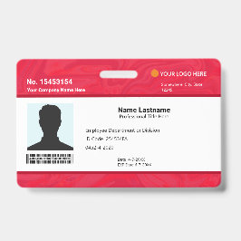 Crachá Custom Red Employee ID Identification Photo Bar