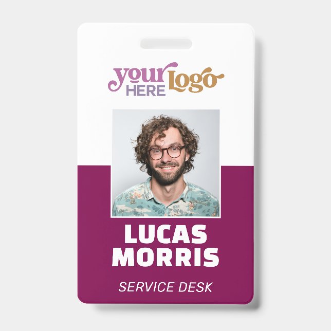 Crachá Custom Security Badge Employee/Event ID with Photo (Frente)