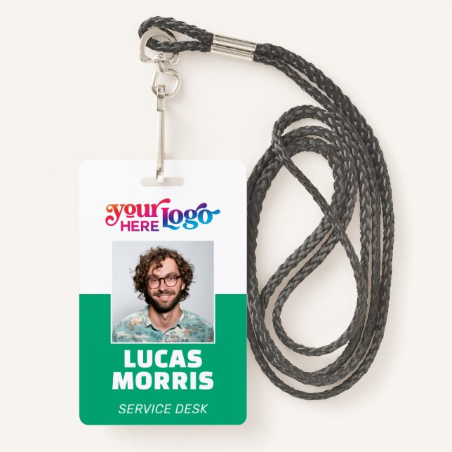 Crachá Custom Security Badge Employee/Event ID with Photo (Frente com cordão)