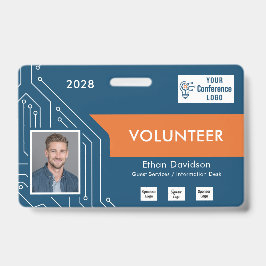Crachá Custom Technology Summit Volunteer Photo ID Badge