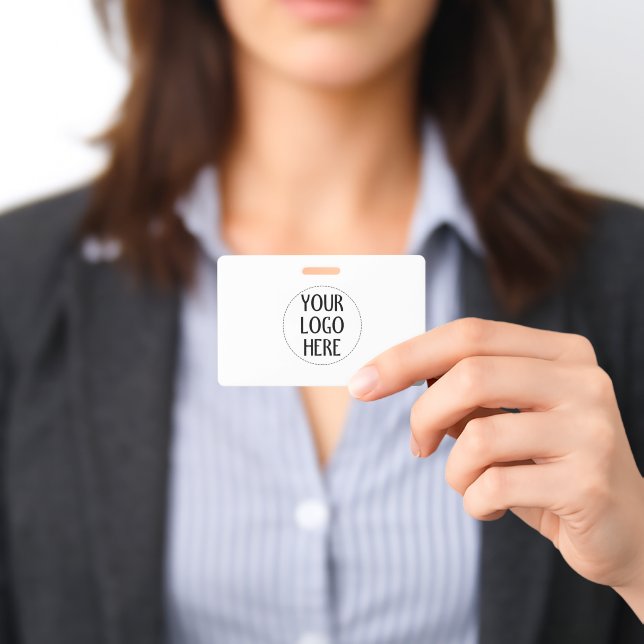 Crachá Customize Your Black White company logo (Apresentado)