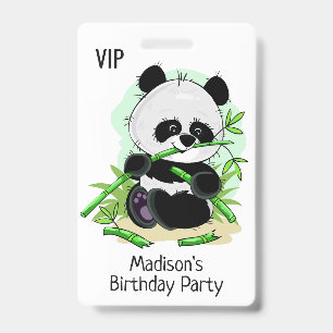 Crachá Cute Pandas distintivos de texto personalizado