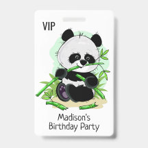 Cute Pandas distintivos de texto personalizado