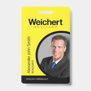 Crachá da placa de ID do Realtors Weichert