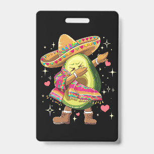 Crachá Dabbing Abacate Cinco De Mayo Engraçado Poncho Mex