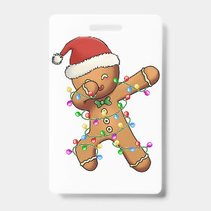 Crachá Dabbing Elf Christmas Tree Lights Xmas Family Matc