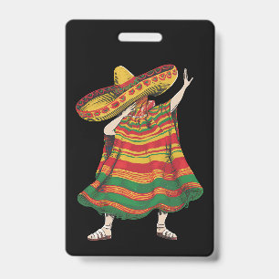 Crachá Dabbing Poncho Mexicano Cinco De Mayo Festa de Par