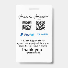 Crachá Dádiva virtual jar q r código doação de moeda PayP