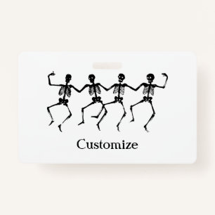 Crachá Dançando esqueletos no Halloween